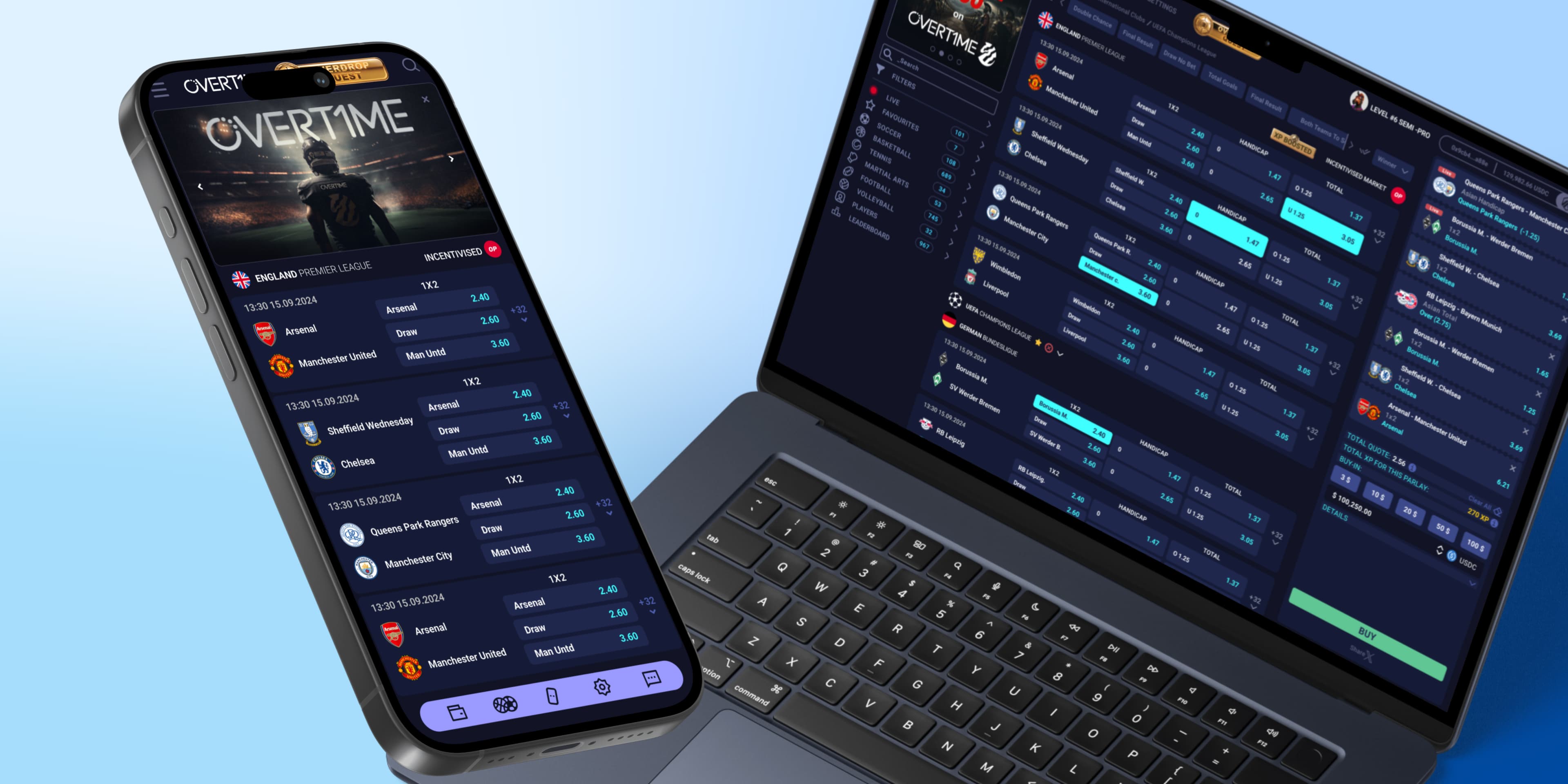 Overtime betting interface